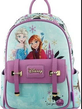 Wondapop  Disney Frozen Elsa and Anna 11" Vegan Leather Fashion Mini Backpack